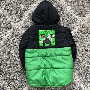 Minecraft Boys Size 7 Jacket with Color Changing Creeper